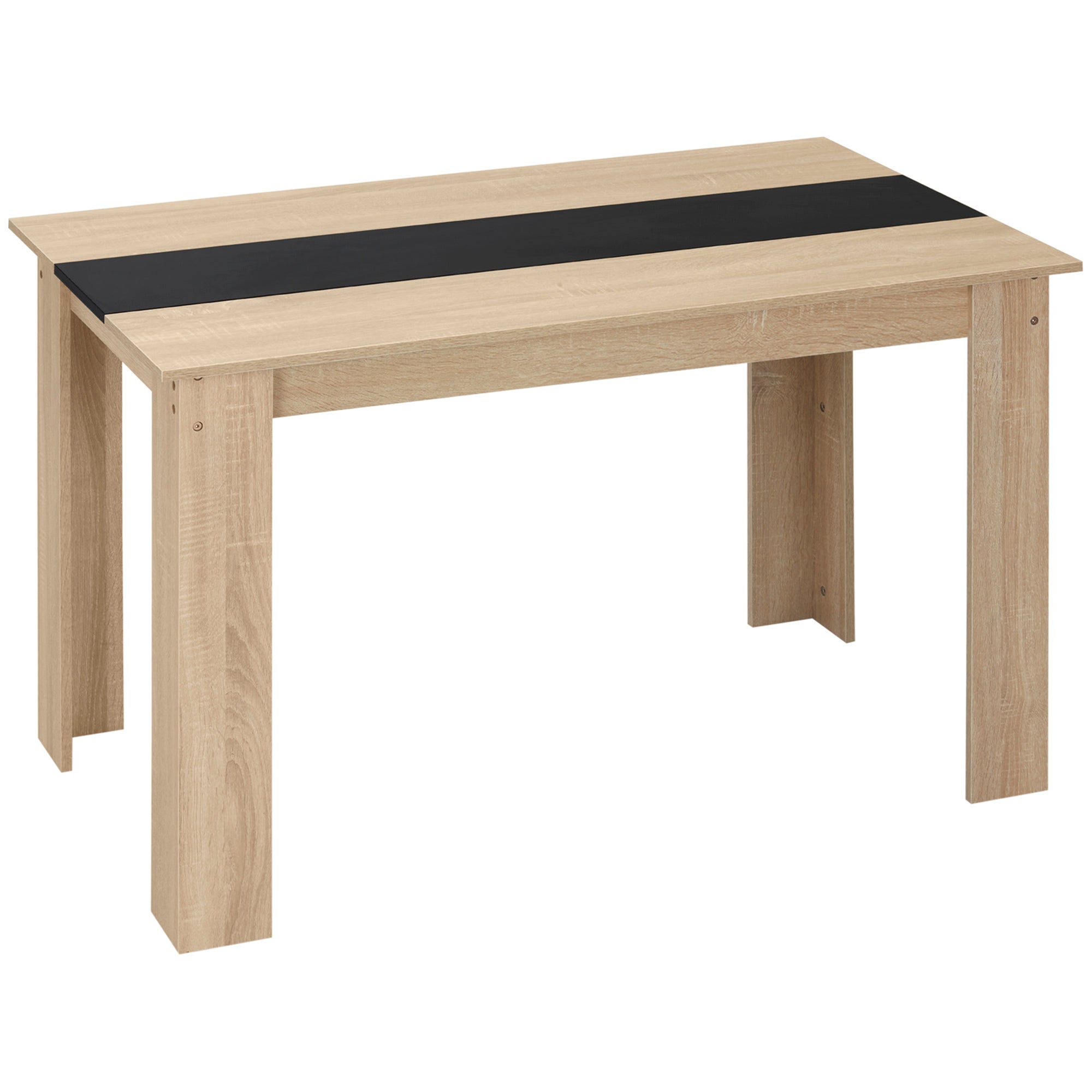Mesa de comedor/cocina de diseño moderno con gran tablero de madera, capacidad para 4-6 personas, dimensiones: 120l x 69w x 75h cm