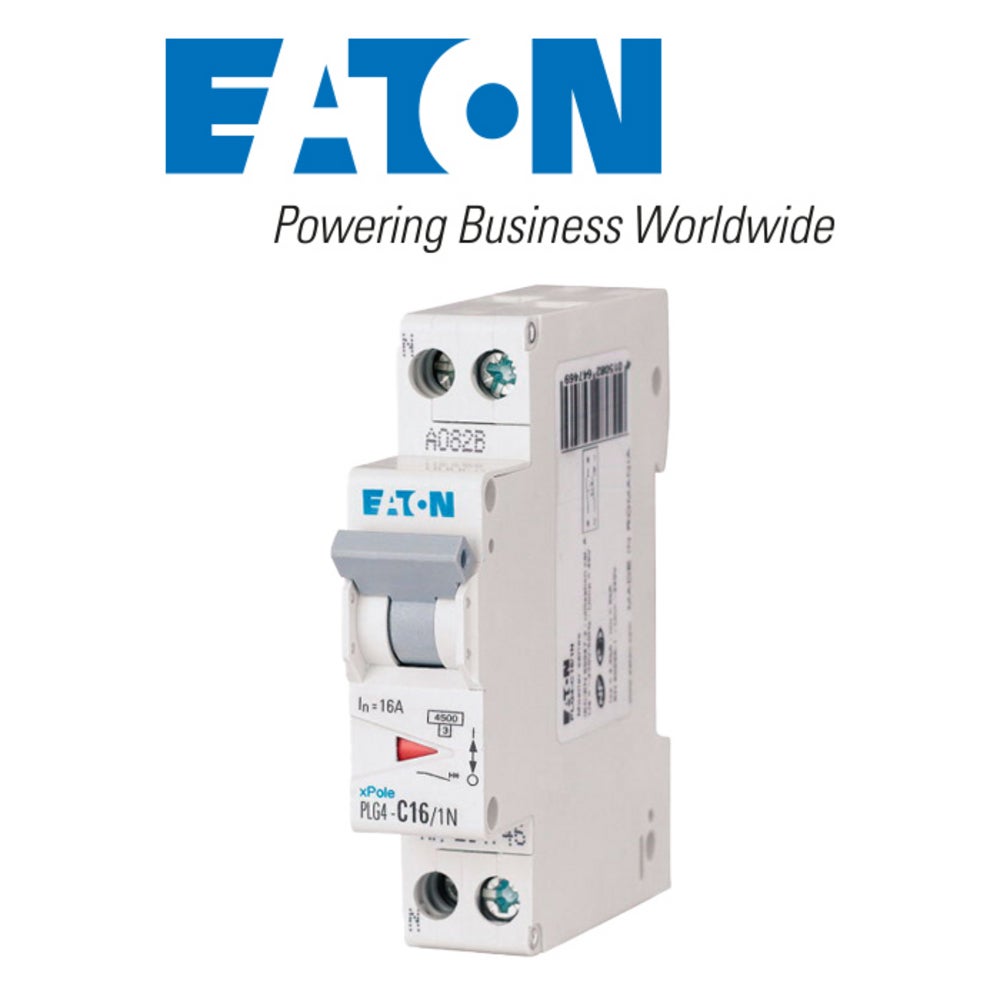 Disjoncteur modulaire Eaton, 16 A, courbe C, 4,5 kA, Ph+N, à vis, format 1 module, manette grise, résidentiel et tertiaire - 2