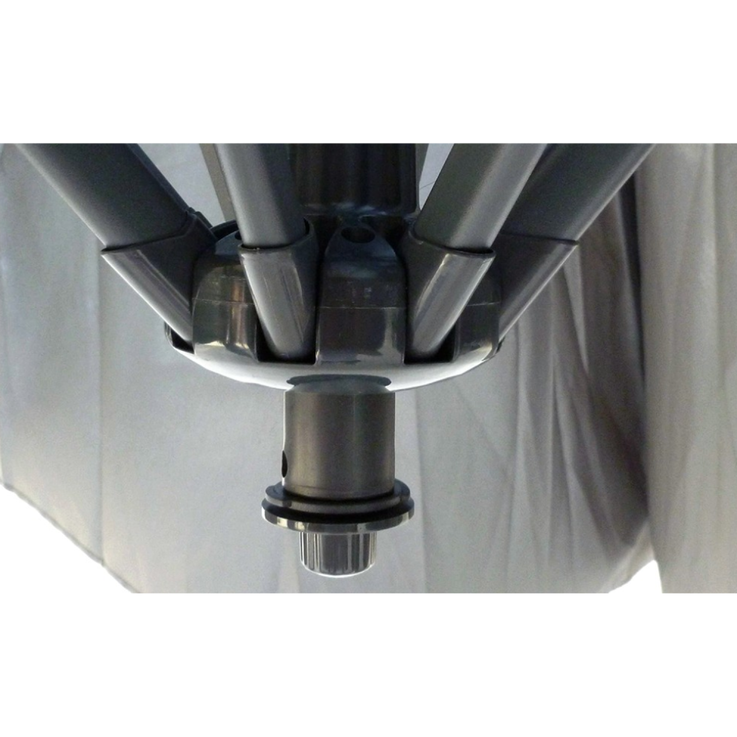 SOLENZARA Ombrellone decentrato con LED ecru 3 x 3 m - 8