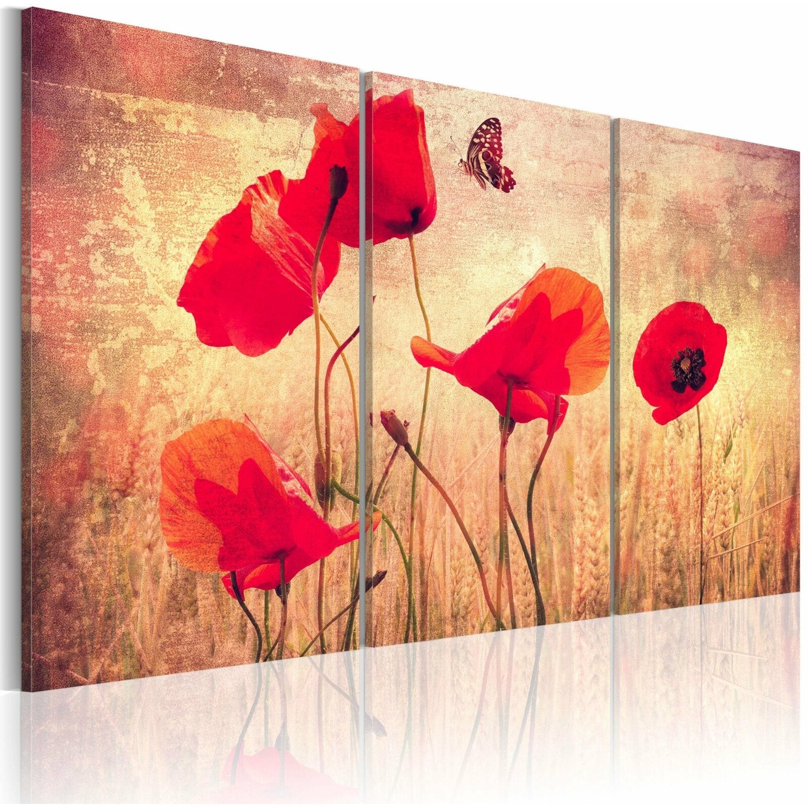 Tapisserie Murale Vintage Coquelicots – Déco Floral Rétro Années 70