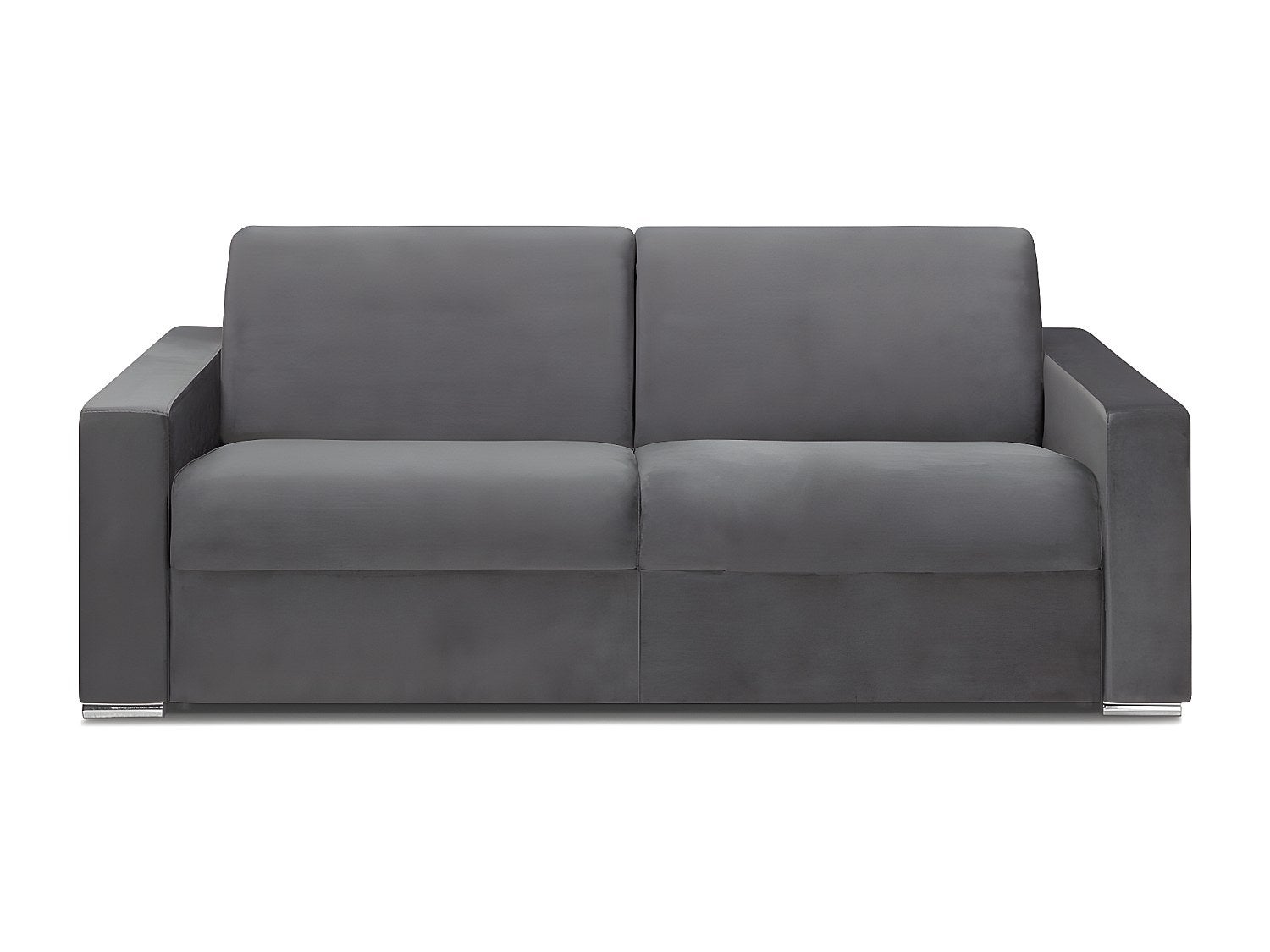 Kanapa 4-osobowa rozkładana z weluru CALITO - Kolor antracytowy - Łóżko 160 cm - Materac 22 cm