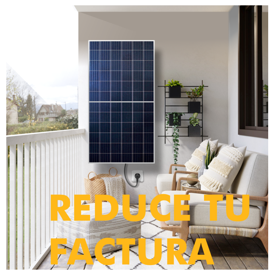 SunneSolar - Kit Solar para varanda ou terraço Painel Monocristalino Plug&Play 405W + Micro Inversor + Cablagem 3m - 5
