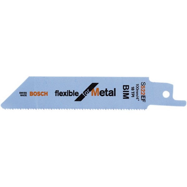 Bosch Professional 5 pezzi Lama per sega universale S 522 EF Flexible for Metal (per metallo, 100 x 19 x 0.9 mm, accessorio per sega universale)