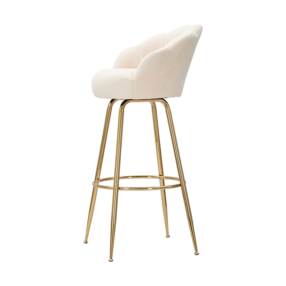 Taburete de bar cocina con respaldo floral patas doradas h90cm Vienna - 5