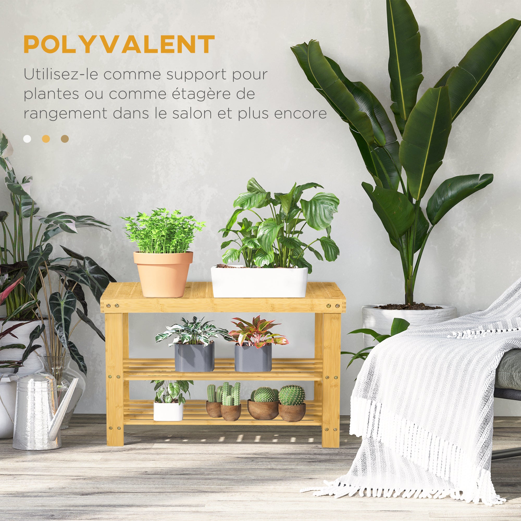 Banc à chaussures Bambou HOMCOM - 6