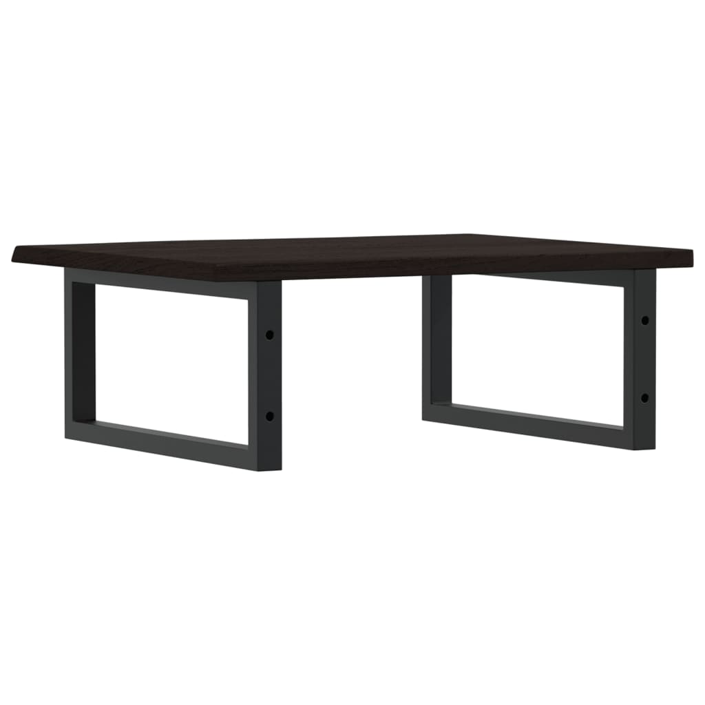 Maison Exclusive - Ripiano a Parete per Lavabo in Acciaio e Massello di Rovere - 6