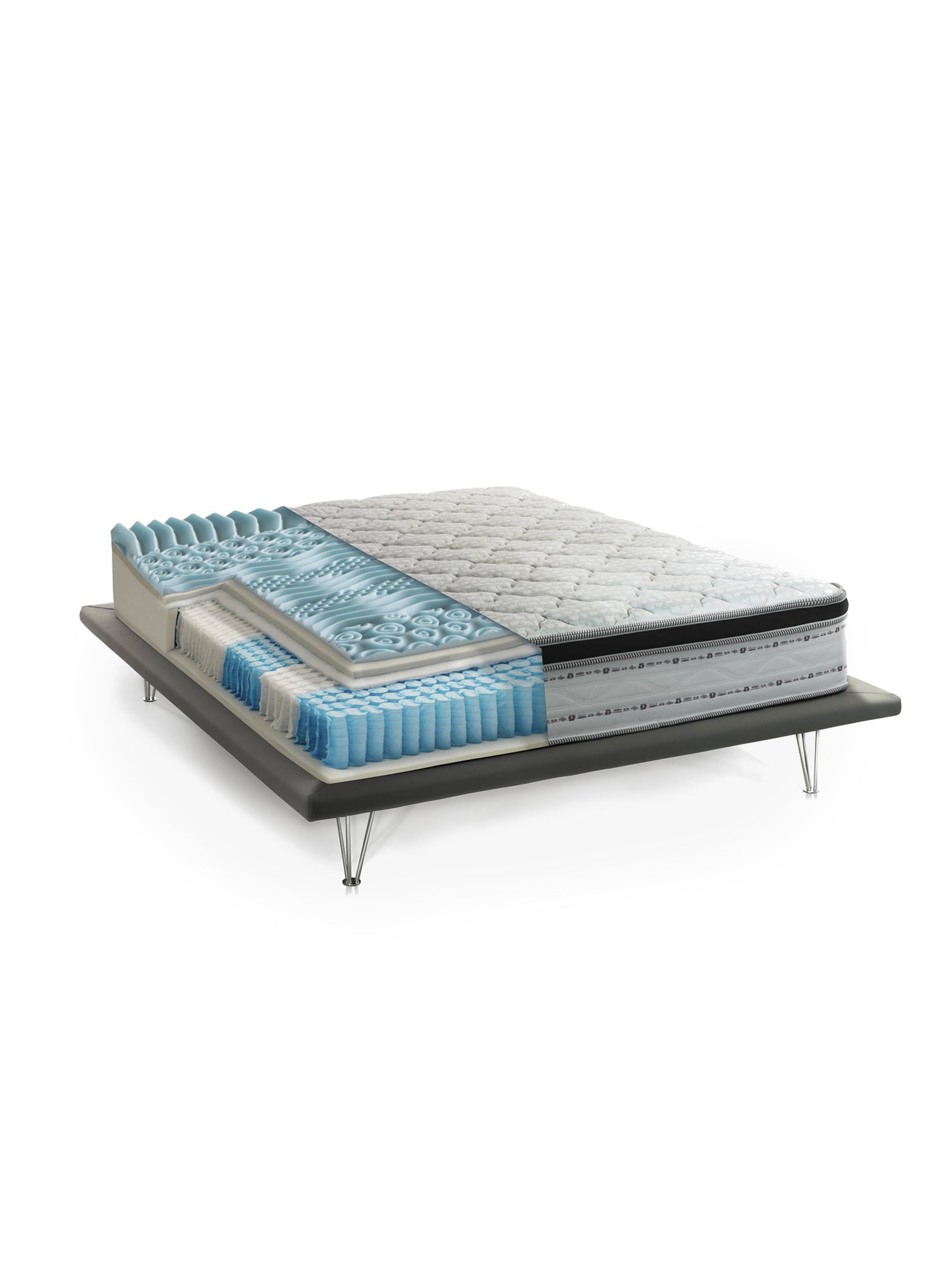 Colchón Matrimonial Memory Foam Con Resorte Ortopédico