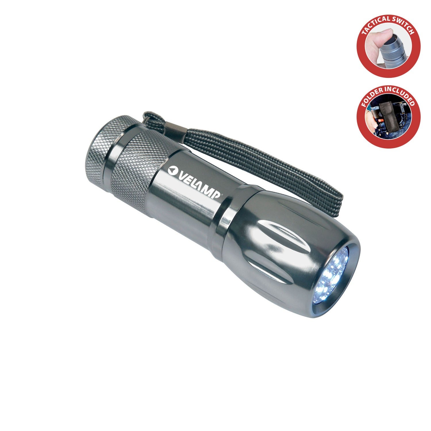 Lampe torche compacte en aluminium 9 LED + housse incluse - 7