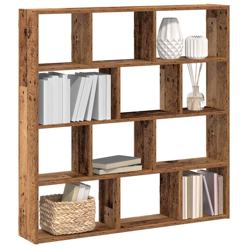 Maison exclusive - estante cubo de pared 12 compartimentos madera envejecida