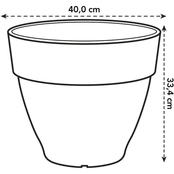 Pot De Fleurs Rond VIBIA - Plastique Réservoir - Ø40 - Anthracite - 7