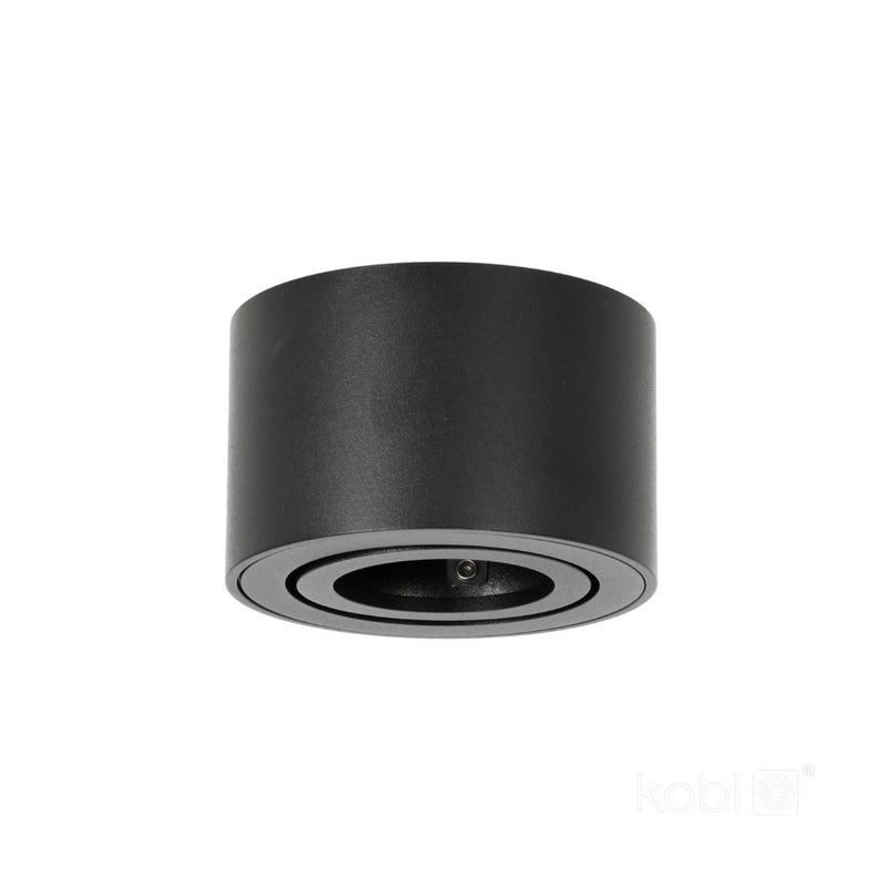 Reflektor sufitowy spot natynkowy Oh36S okrągły czarny 1xx wym: 5 x 8 x 8 cm aluminium Kobi