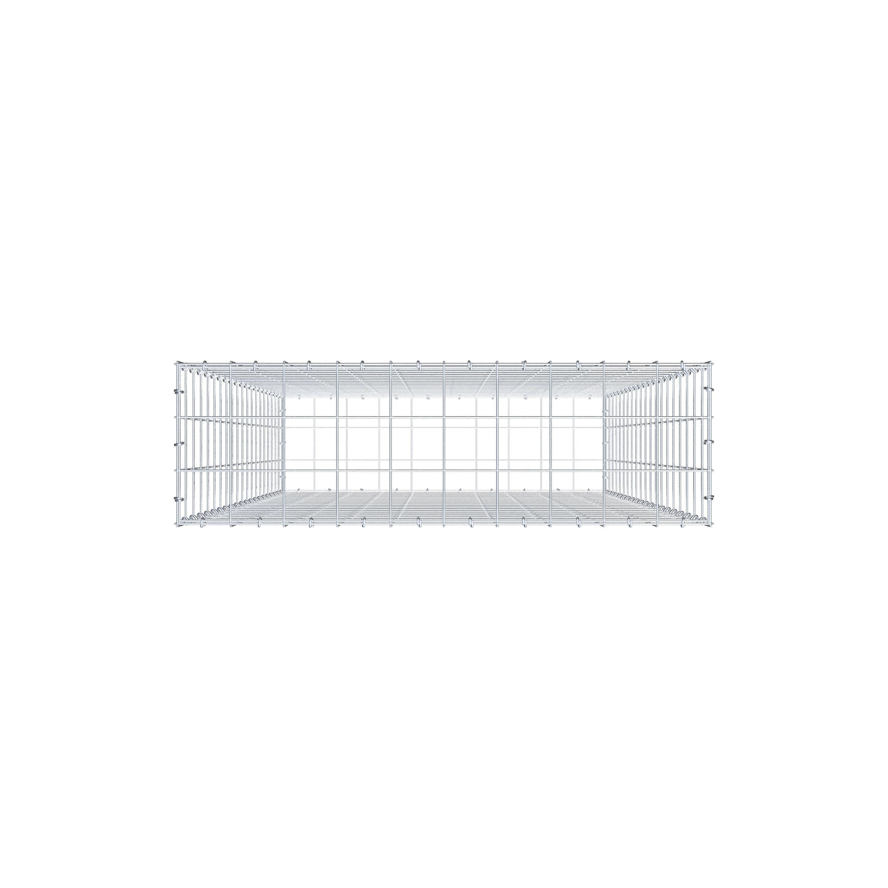 Gavión de acero galvanizado 200x100x30cm (LxAxP), malla 10 x 10cm, Anillo en C, jaula metálica para muro o jardín - 8