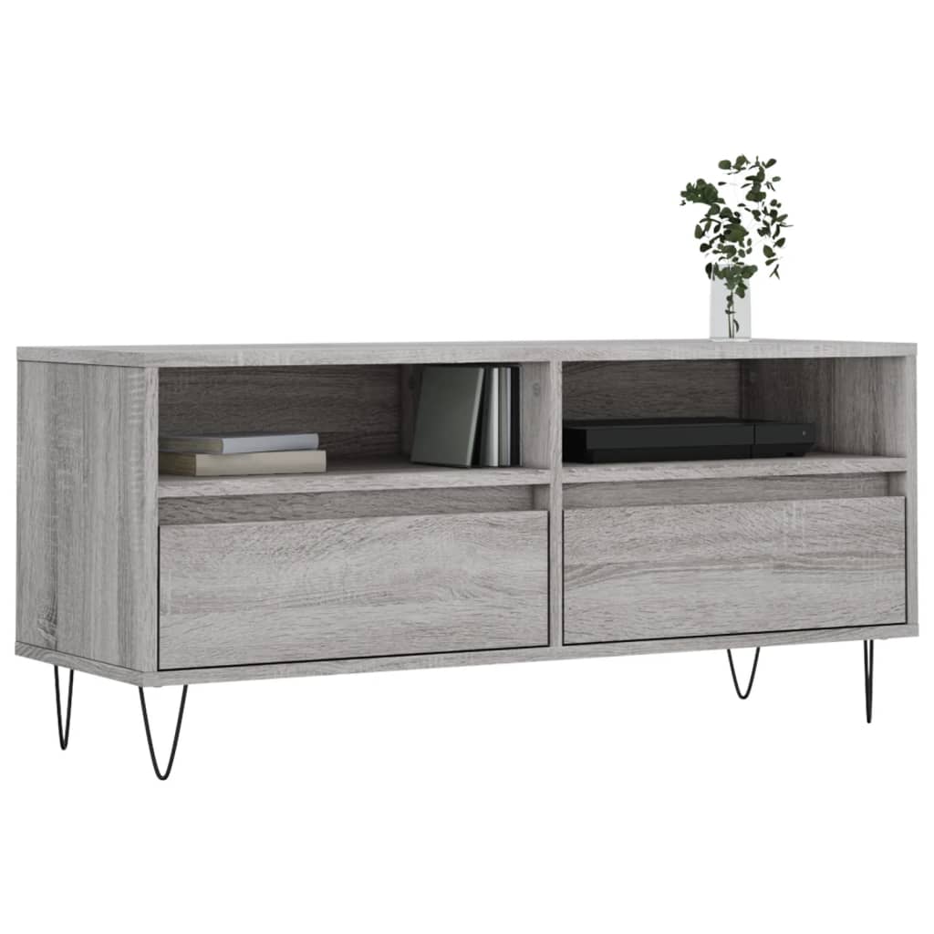 Maison Exclusive - Meuble TV sonoma gris 100x34,5x44,5 cm bois d'ingénierie - 3