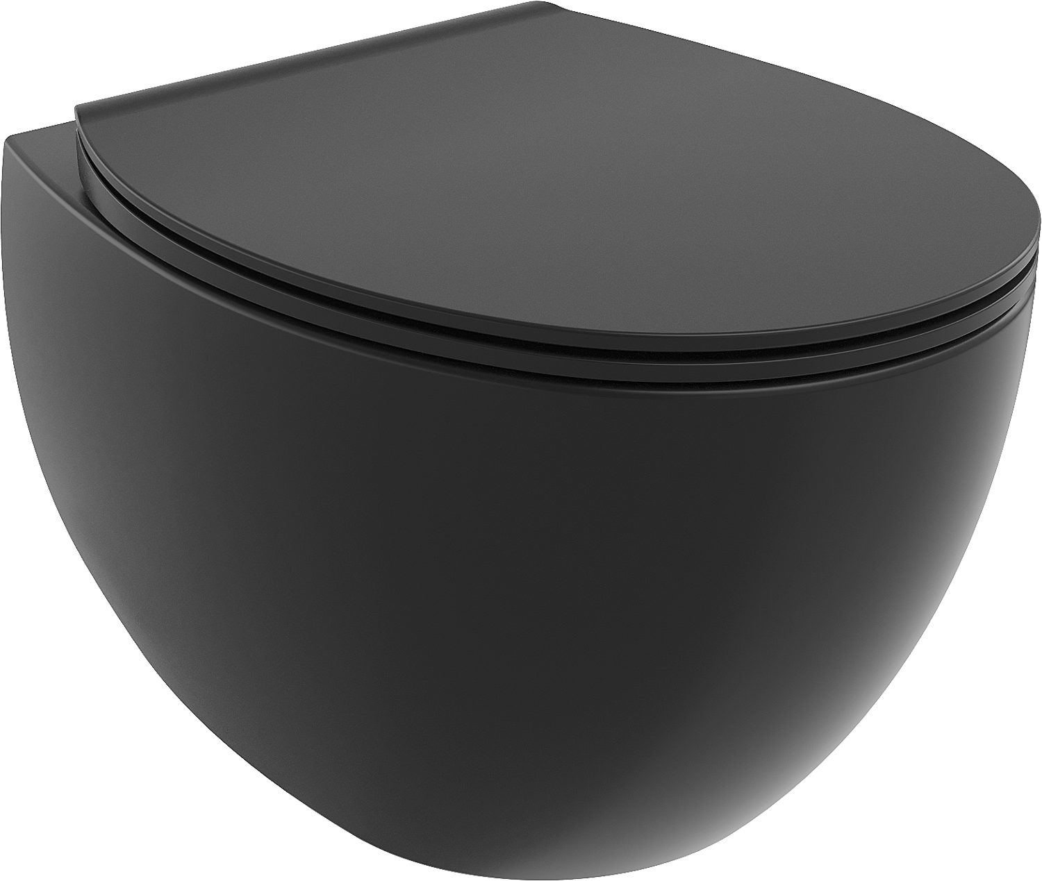 Mexen Egg miska wc Rimless z deską wolnoopadającą slim, duroplast, czarna mat - 30245070