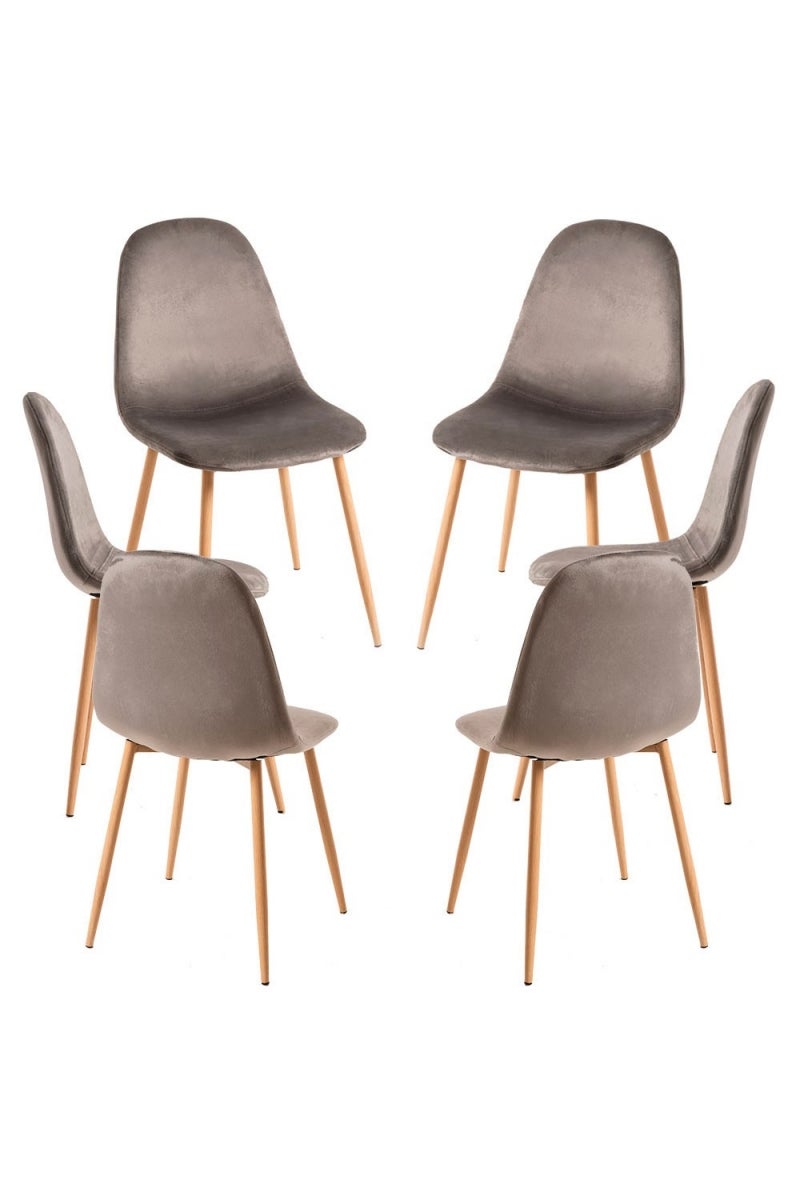 Silla Teok Black Terciopelo - Gris Oscuro - Leroy Merlin