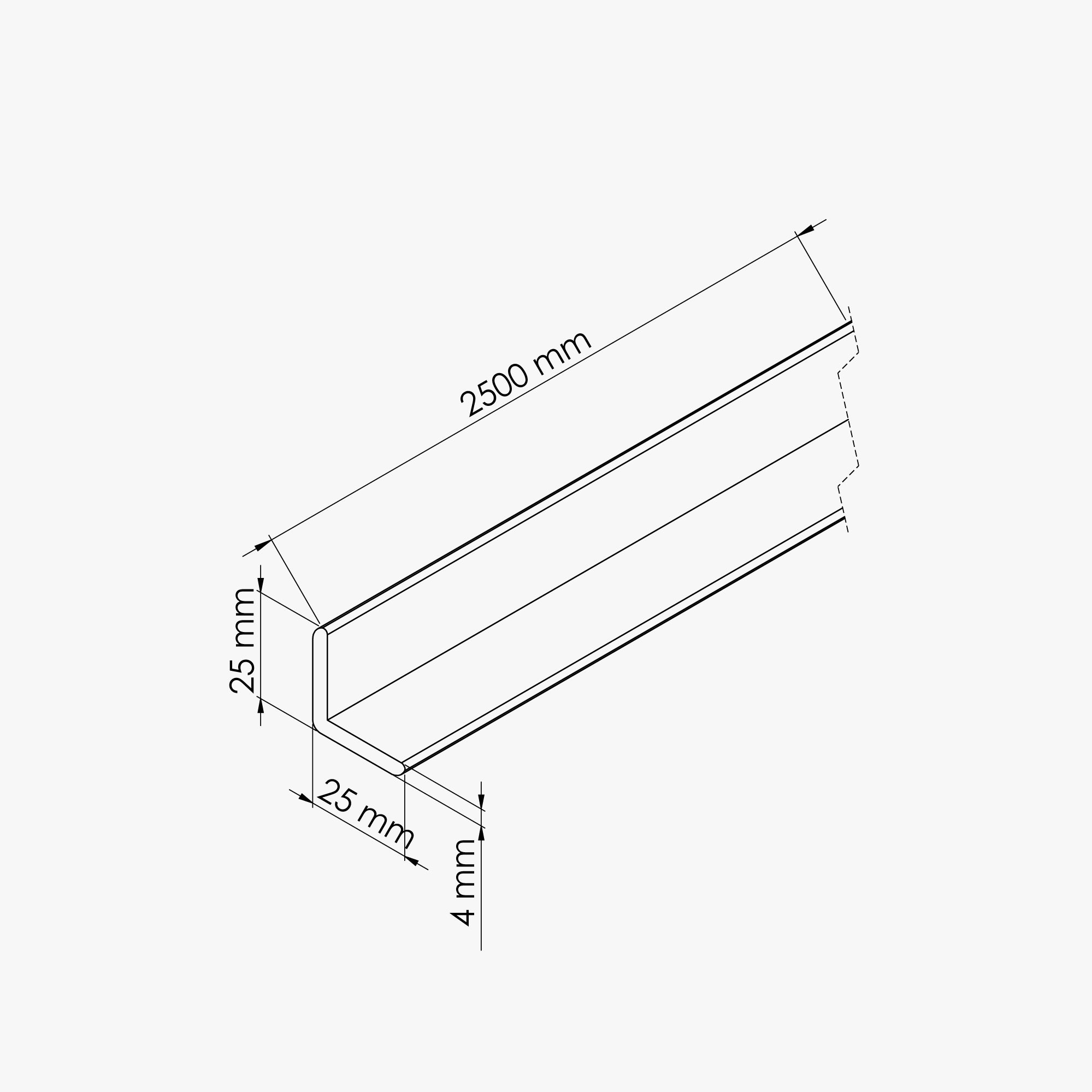 Baguette d'Angle PVC Cellulaire 25 mm - Longueur 2.50 m - Lot de 5 - Gris - 4