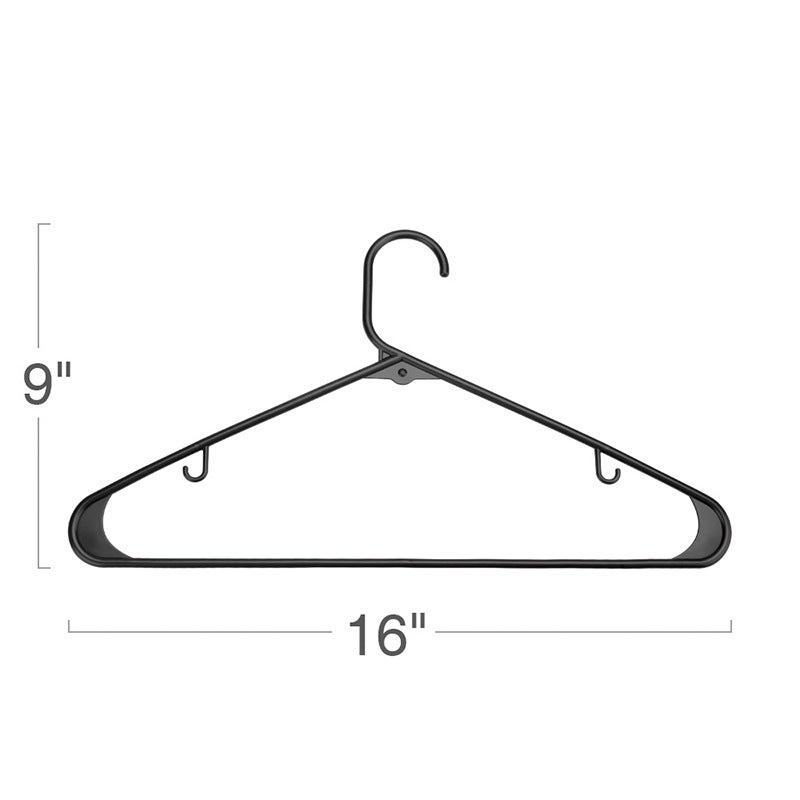 30 Grucce Salvaspazio In Plastica Nera Antiscivolo - 41,9 Cm - Senza Spalline - Resistenti Per Abiti, Cappotti E Maglioni