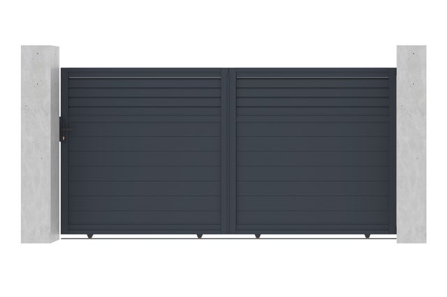 Portail coulissant 3,5m CARPATIA H.180cm aluminium gris