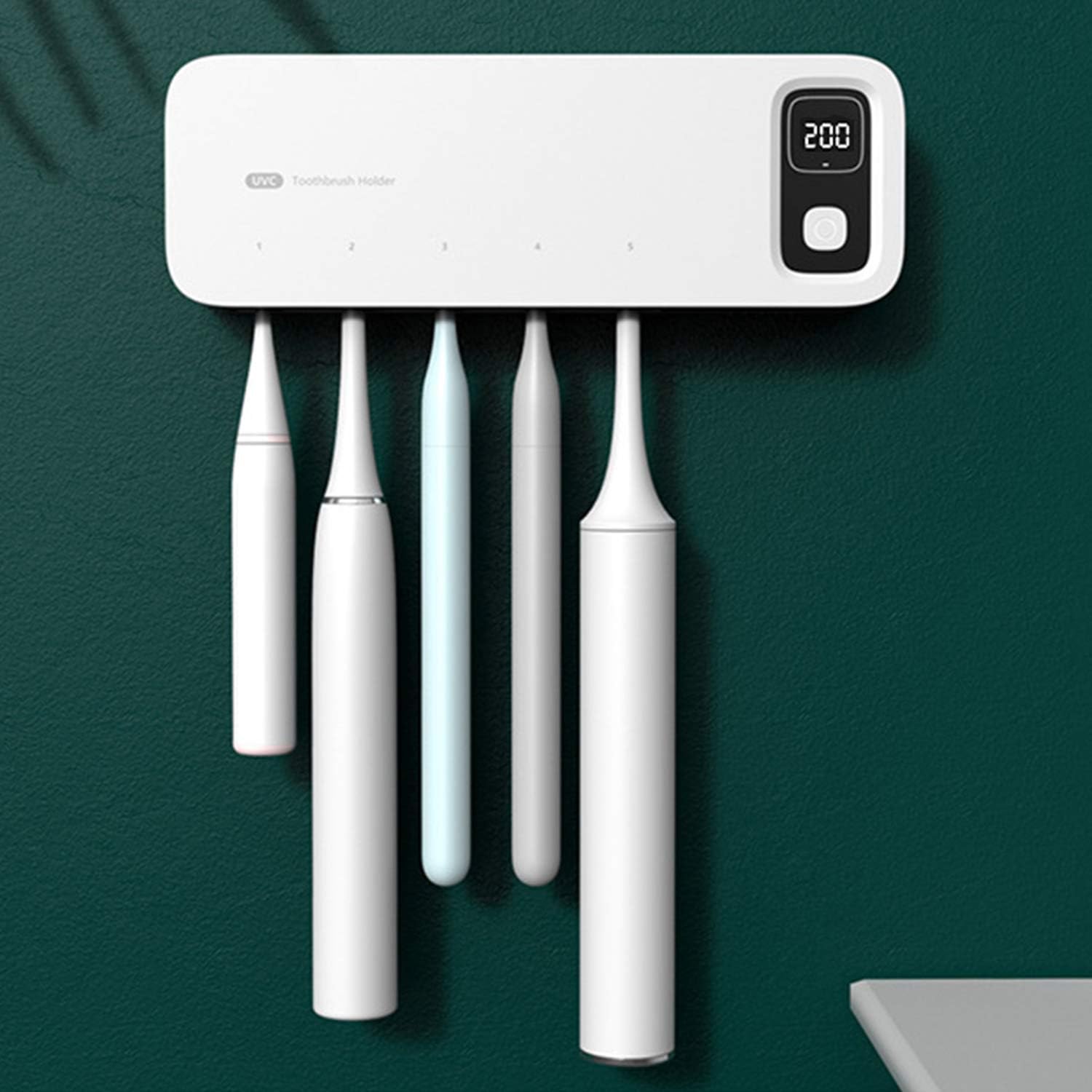 Porte-Brosse à Dents Stérilisateur UV Solaire Intelligent + Presse-Dentifrice