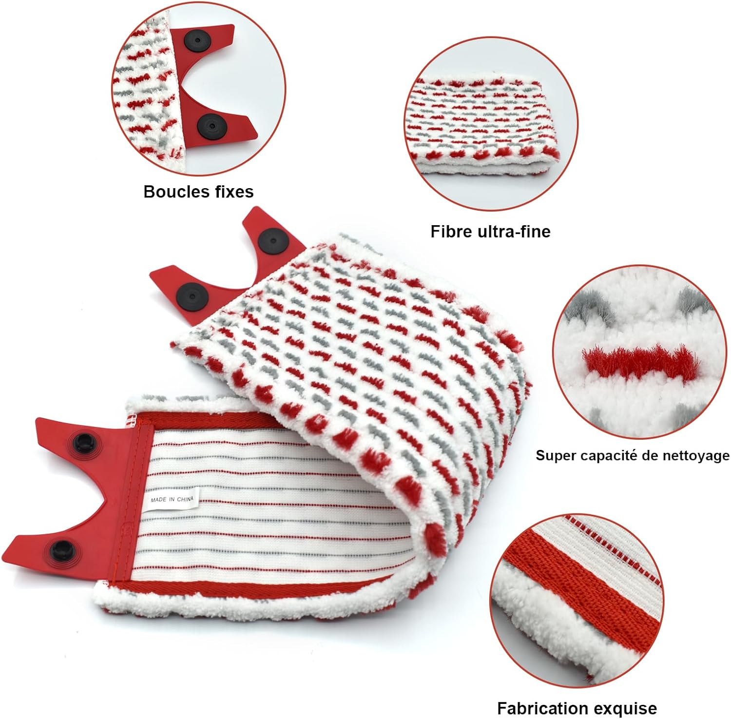 5 Pièces pour Vileda UltraMax XL Balai Serpillière Recharge Kit, Housse de Coussin de vadrouille Ultra Large en Microfibre pour Tous Les sols durs - 3