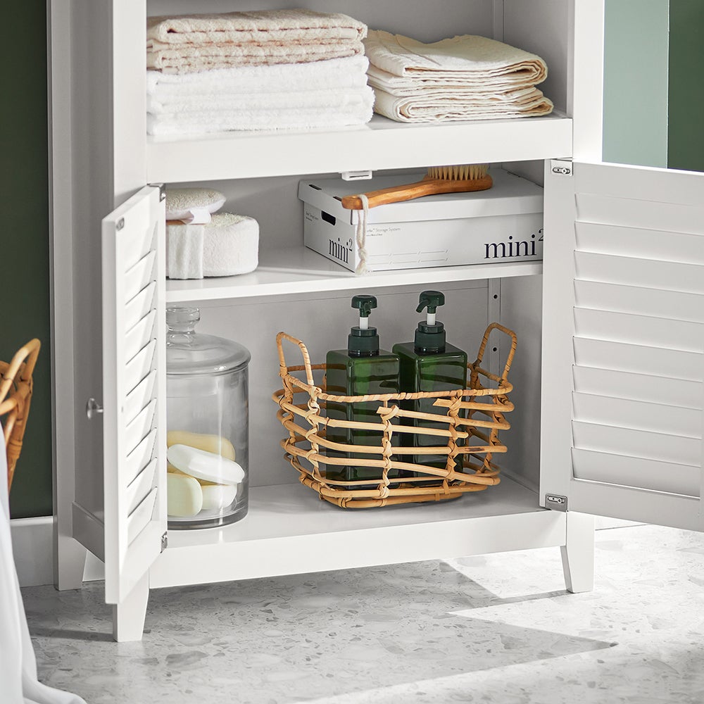 SoBuy BZR13-W Meuble Bas de Salle de Bain Armoire Toilette Armoire Salle de Bain Buffet Commode Armoire de Rangement - 6