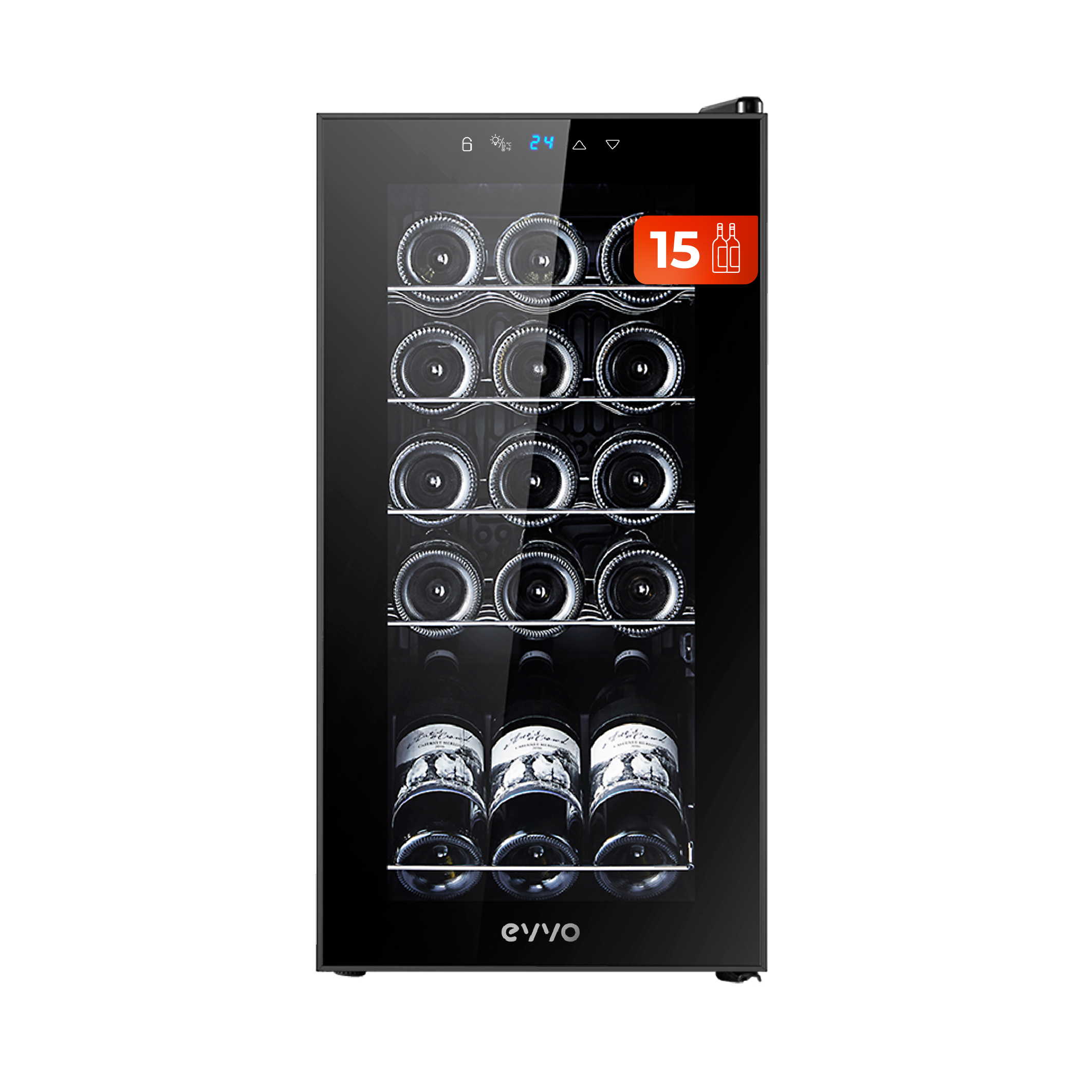 Evvo Negro Vinoteca Para 15 Botellas Vt15 - Imagen 4