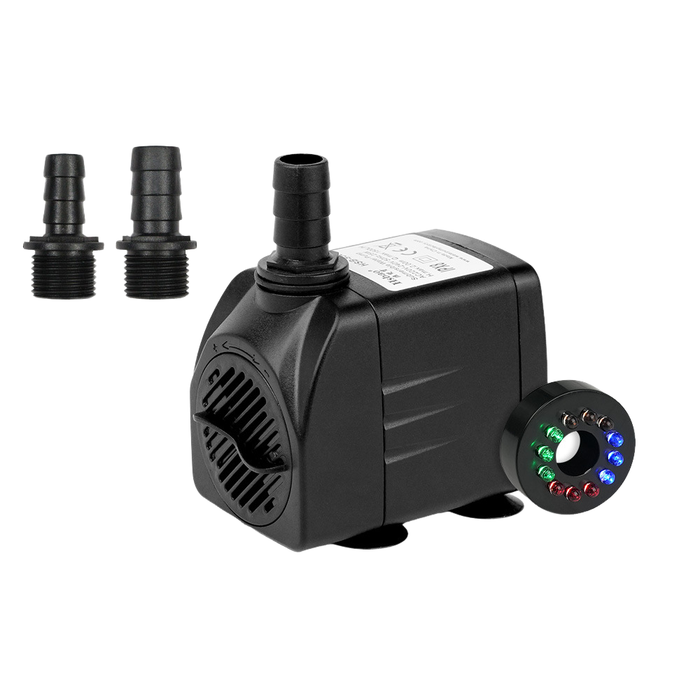 Cicha pompa zanurzeniowa, regulowany przepływ, z oświetleniem LED, kabel 1,45 m (2000 l/h, 35 W, wysokość podnoszenia 2,2 m)