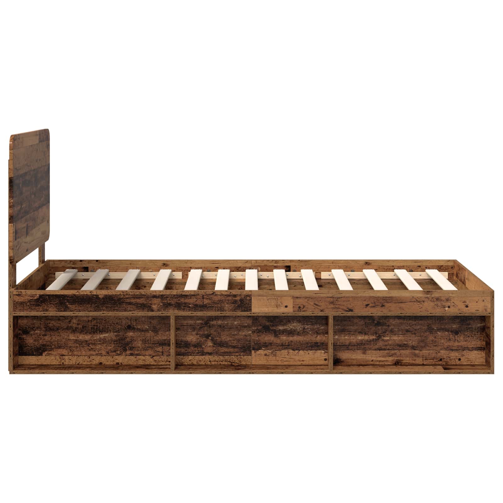 Cadre de lit bois ancien 75 x 190 cm en bois de pin massif - 8
