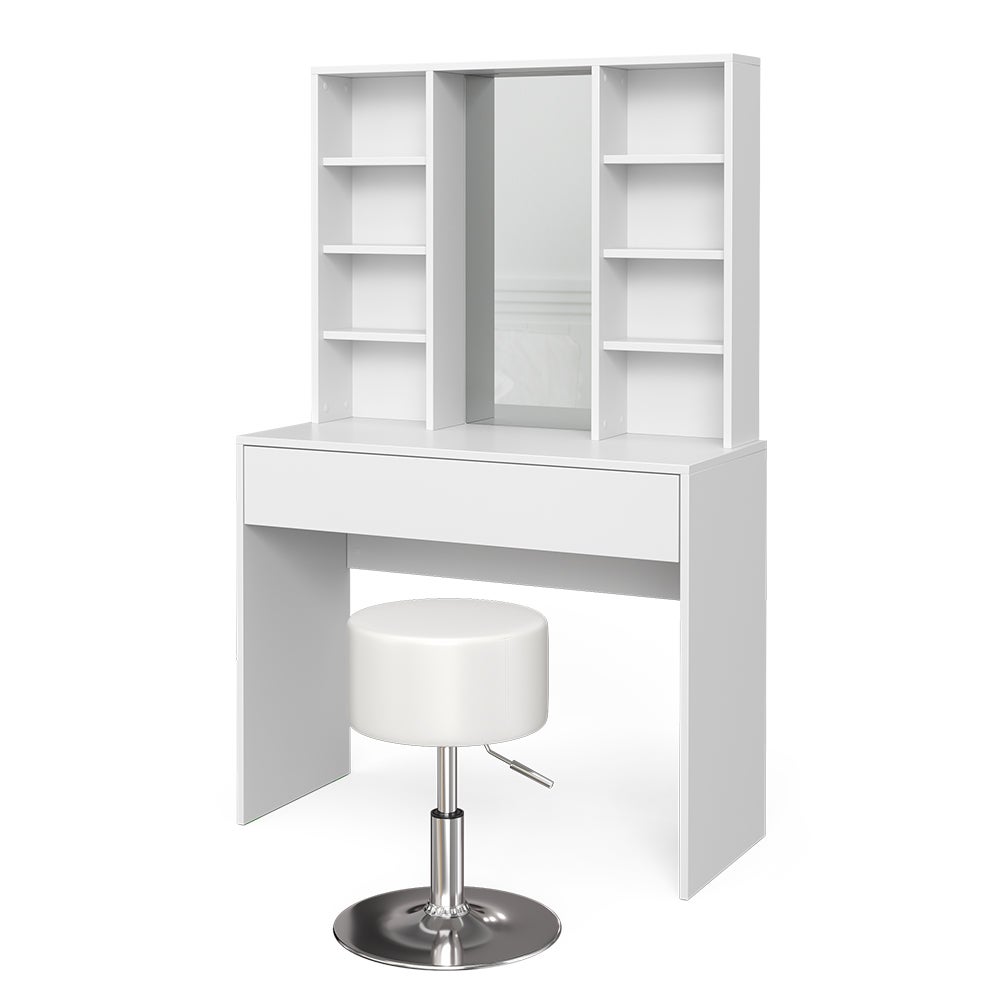 Vicco Stół toaletowy Alexa, Biały, 93 cm z taboretem