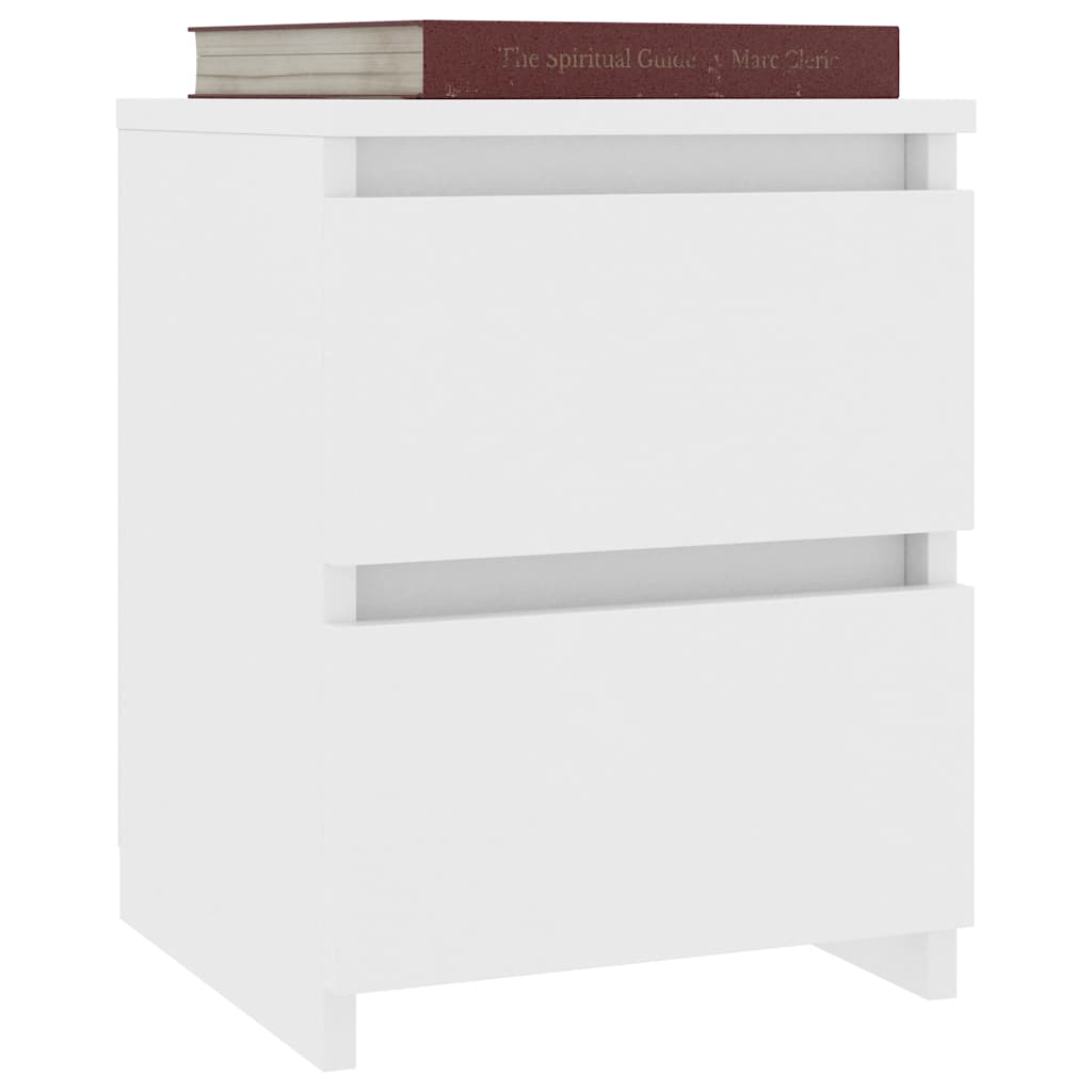vidaXL Mesita de noche madera contrachapada blanco 30x30x40 cm - 3