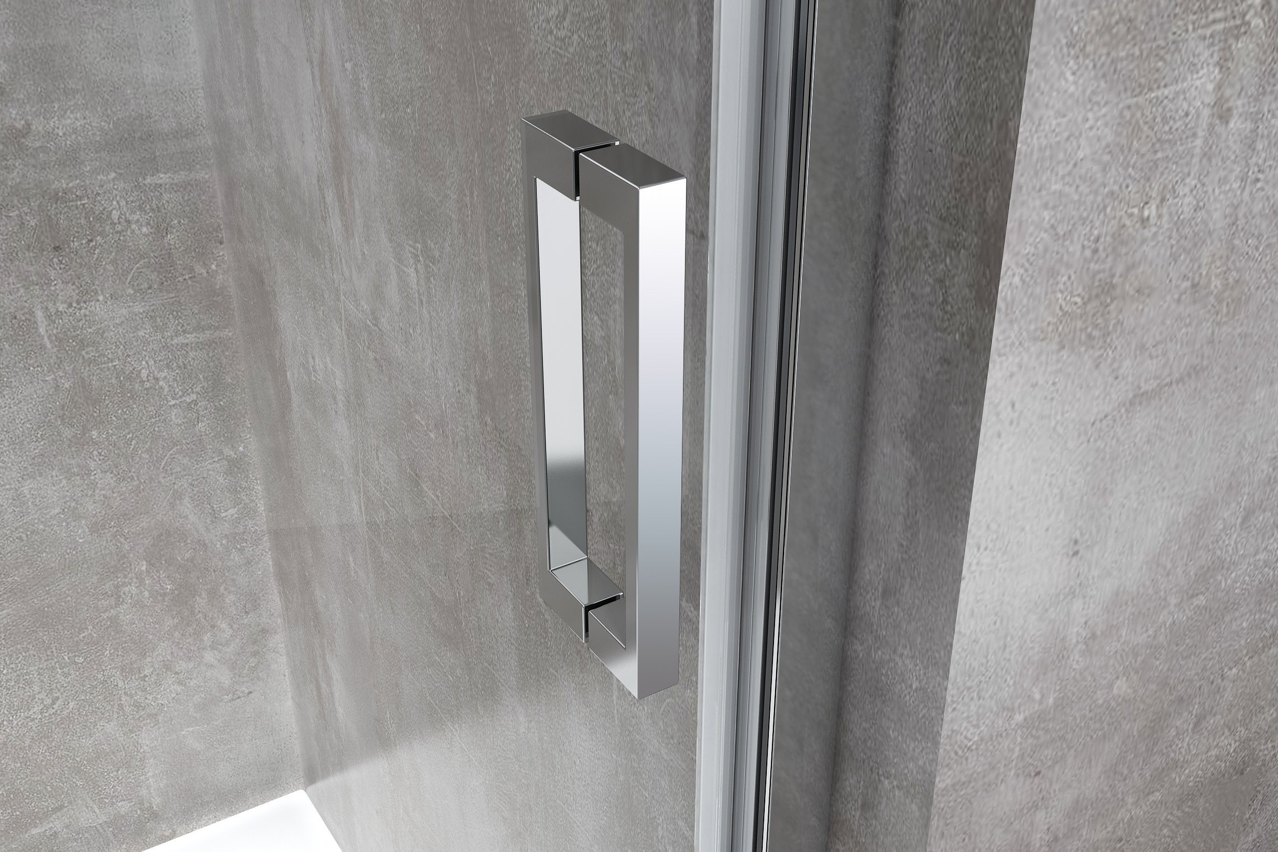 Porta doccia vetro 6 mm per installazione in nicchia Altezza 190 cm installazione reversibile cm 95-100 - 4