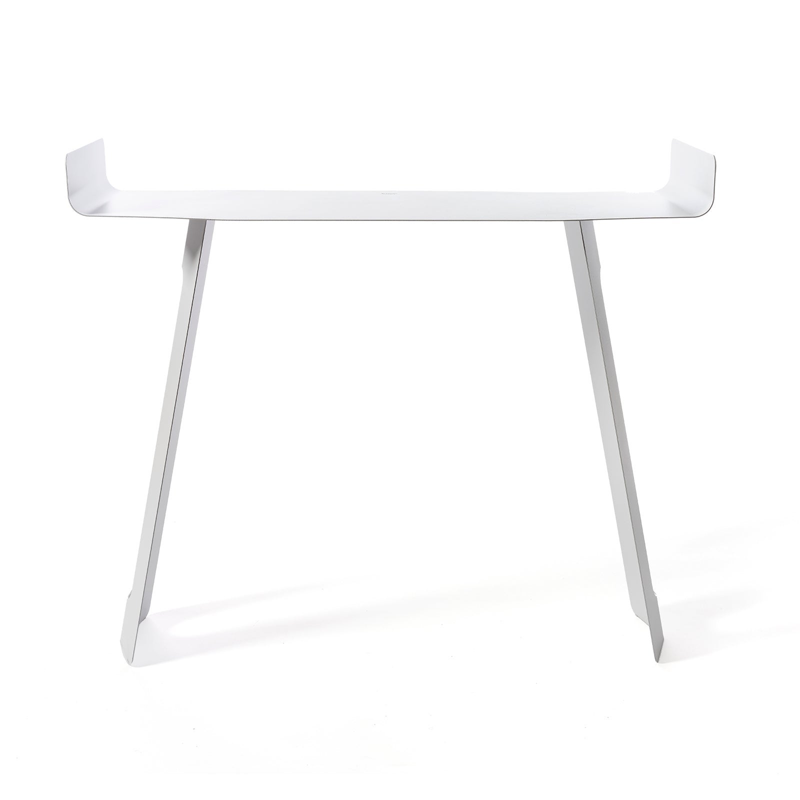 Konsola Tibet 110x35x85 cm z czarnego żelaza, perforowana zakrzywiona konstrukcja, minimalistyczne nowoczesne meble wejściowe, made in Italy, beżowa