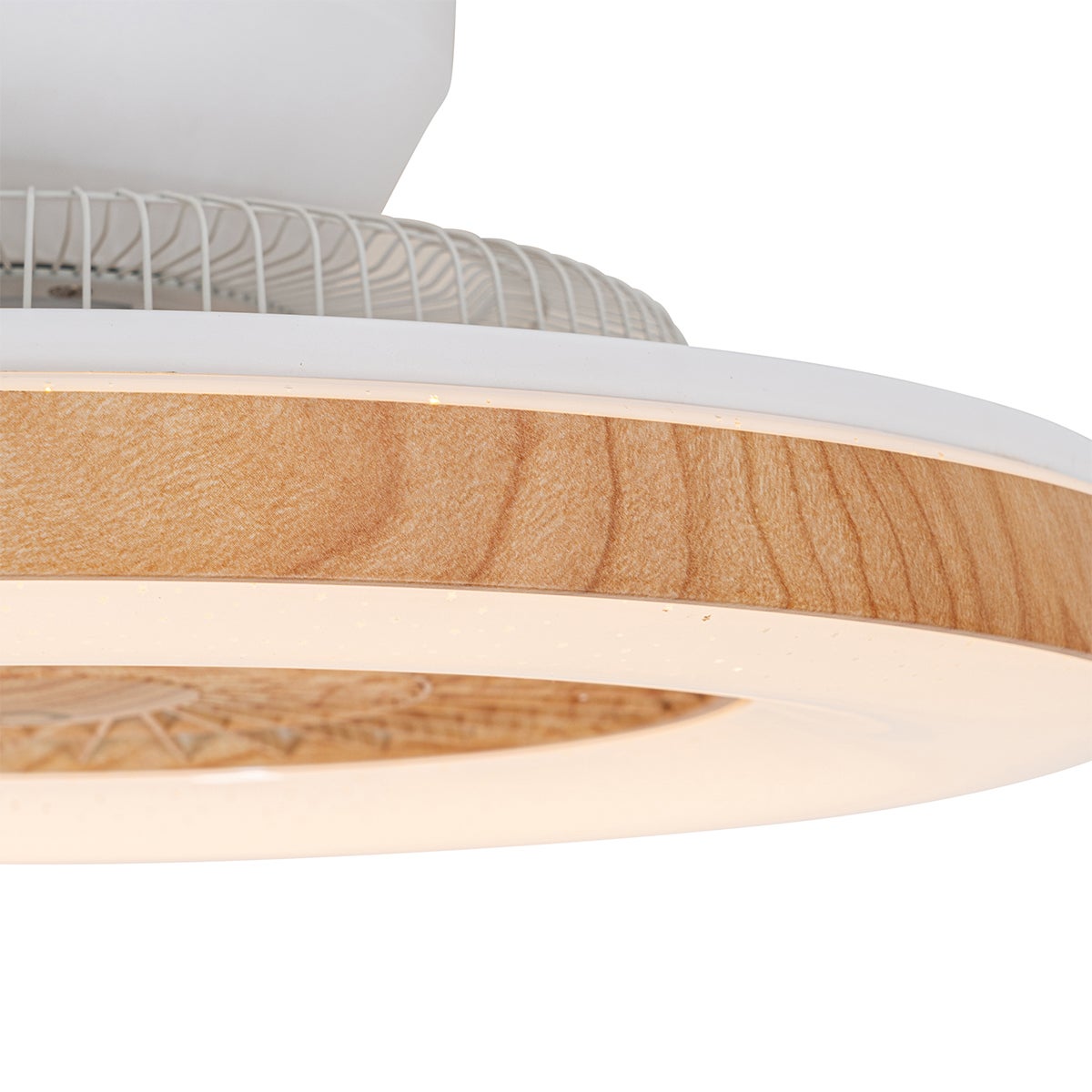 Ventilateur de plafond imprimé bois avec effet étoilé 60cm LED incluse dimmable avec télécommande - Climo - 5