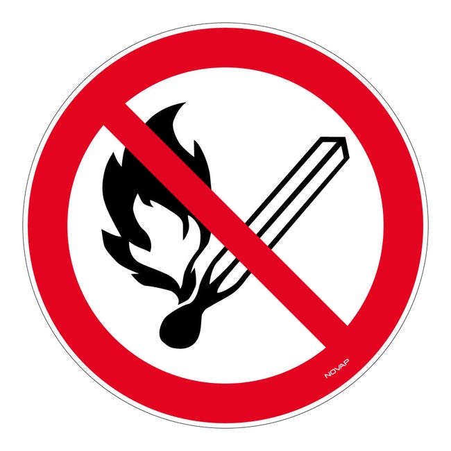 Panneau Interdiction de feu - Rigide Ø180mm - 4041216 | Leroy Merlin