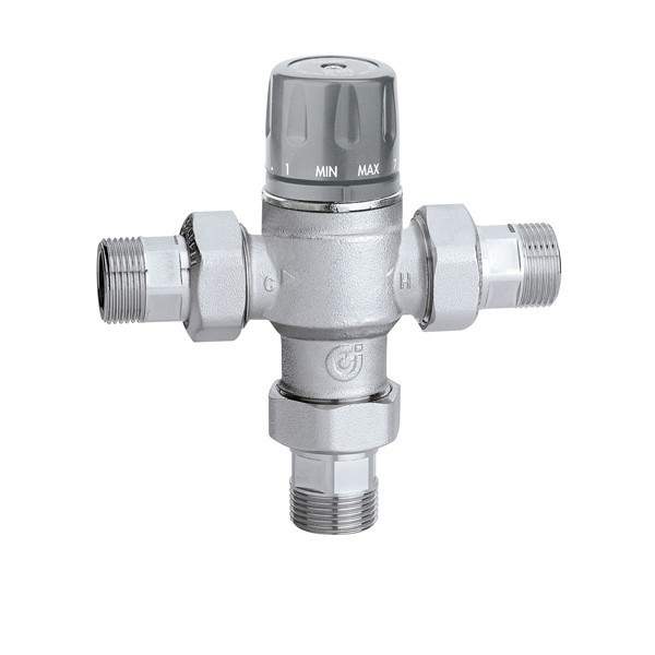 Mitigeur thermostatique réglable avec clapets anti-retour et filtres Caleffi 5218 - 1/2