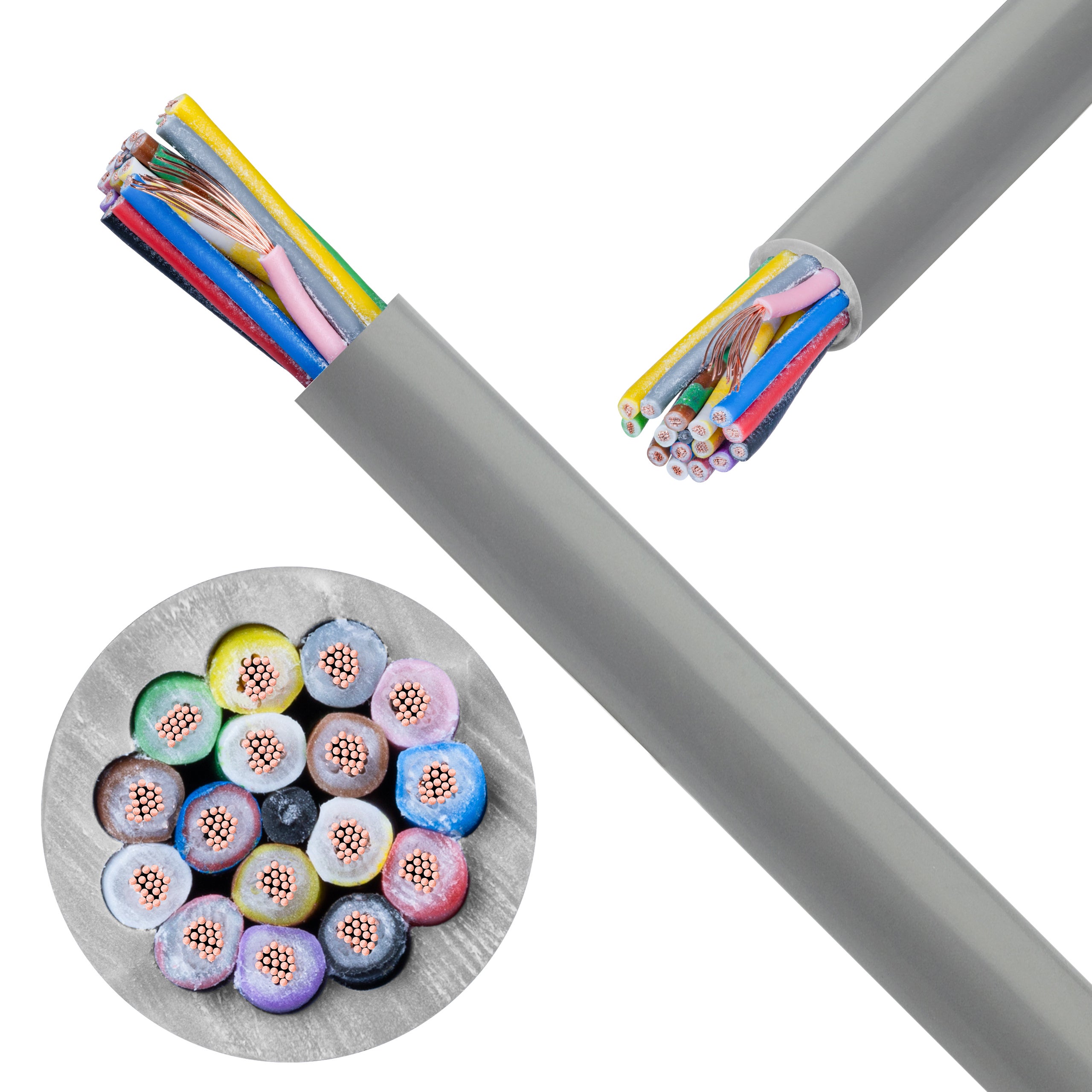Kabel sterowniczy ELITRONIC LIYY 16x0,5mm2 szary 250/500V olejoodporny linka TKD 100m