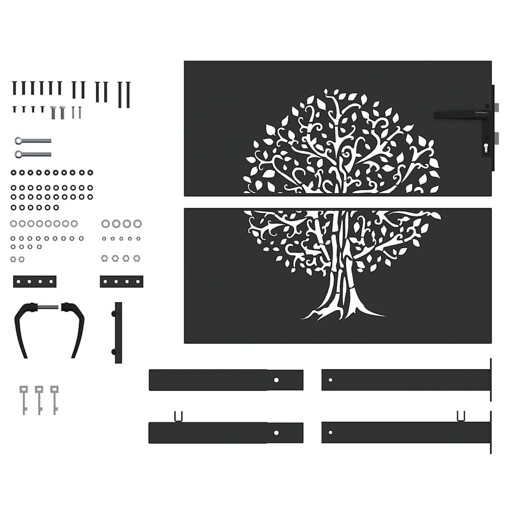 Porte de Jardin Noir 110 x 105 cm Acier peint par poudre vidaXL - 8