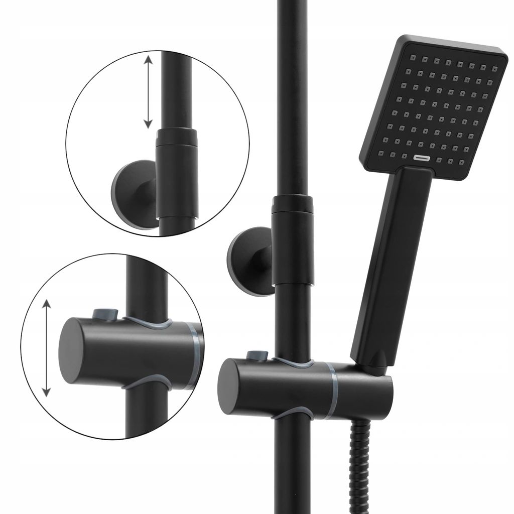 Conjunto de duche com torneira, Preto - 4