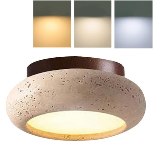 Nowoczesna, minimalistyczna, ściemnialna lampa sufitowa z orzecha włoskiego, 15 cm, trzy kolory, odpowiednia do korytarzy, przedpokojów i szaf