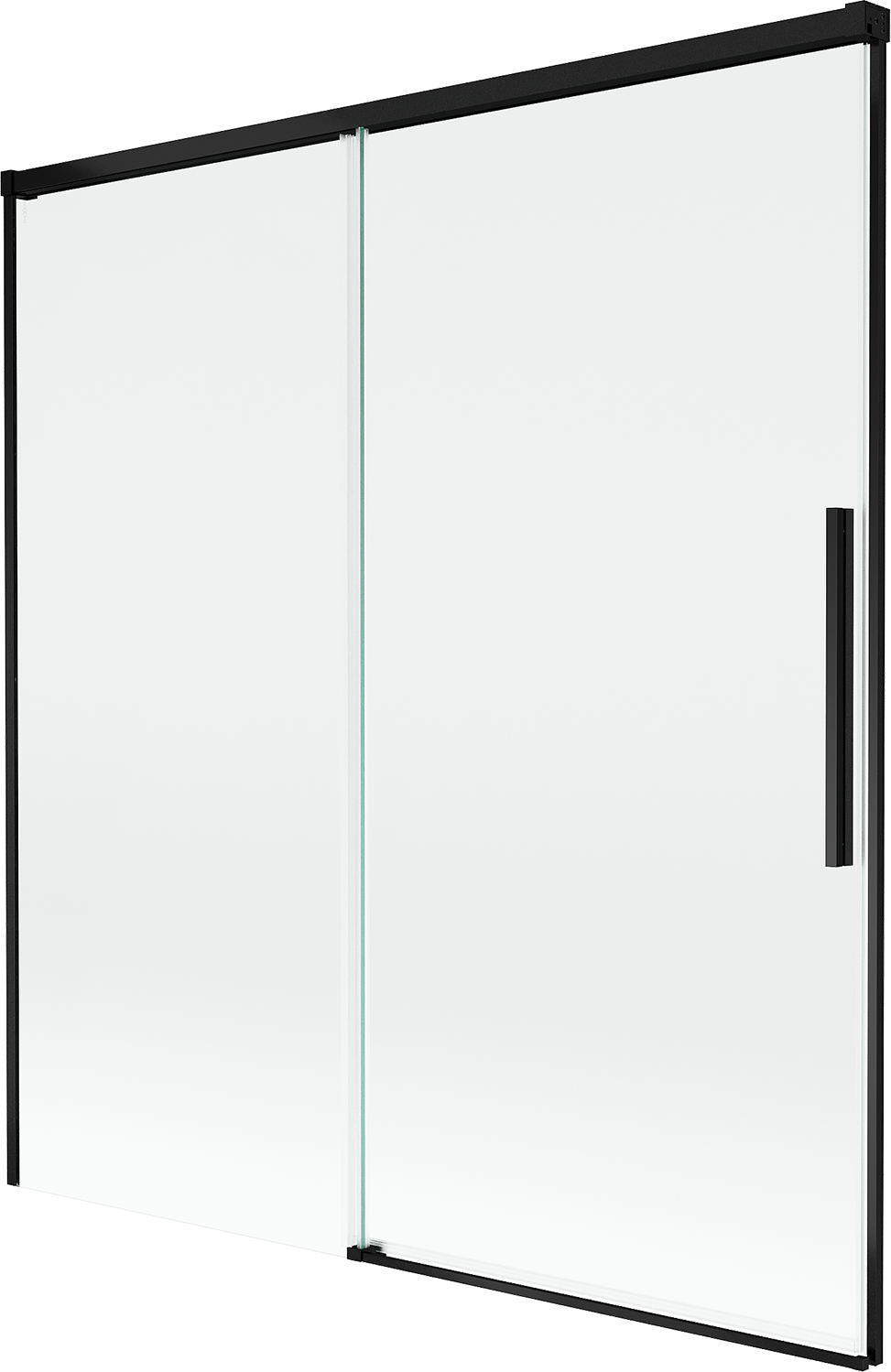 Mexen Rox parawan nawannowy 2-skrzydłowy rozsuwany 150 x 150 cm, transparent, czarny - 8C9-150-001-70-00
