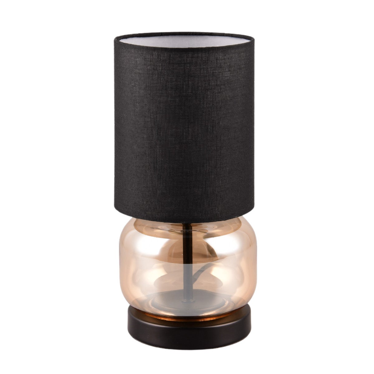 Lampa stołowa z abażurem Elio czarno-bursztynowy 1xE27x40W szkło wym:28,5x13,5x13,5cm IP20 Trio