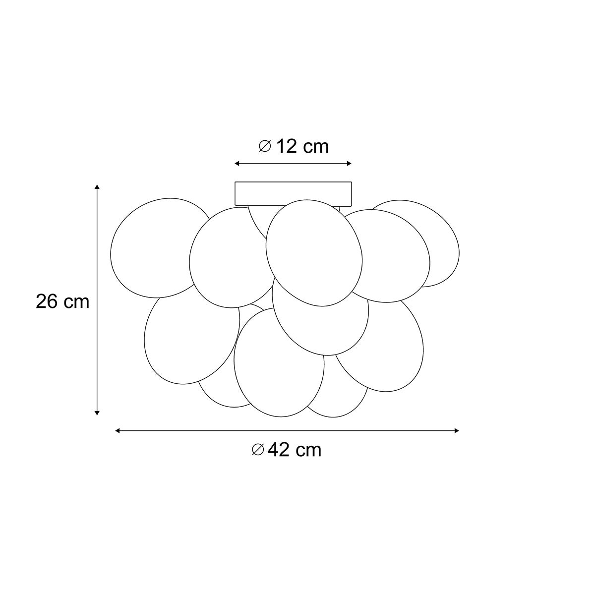 Qazqa design plafonnier - Uvas - laiton, max. 8w, g9, à 4 lumières, 42cm, idéal pour la salle à manger, la cuisine, la chambre - 5