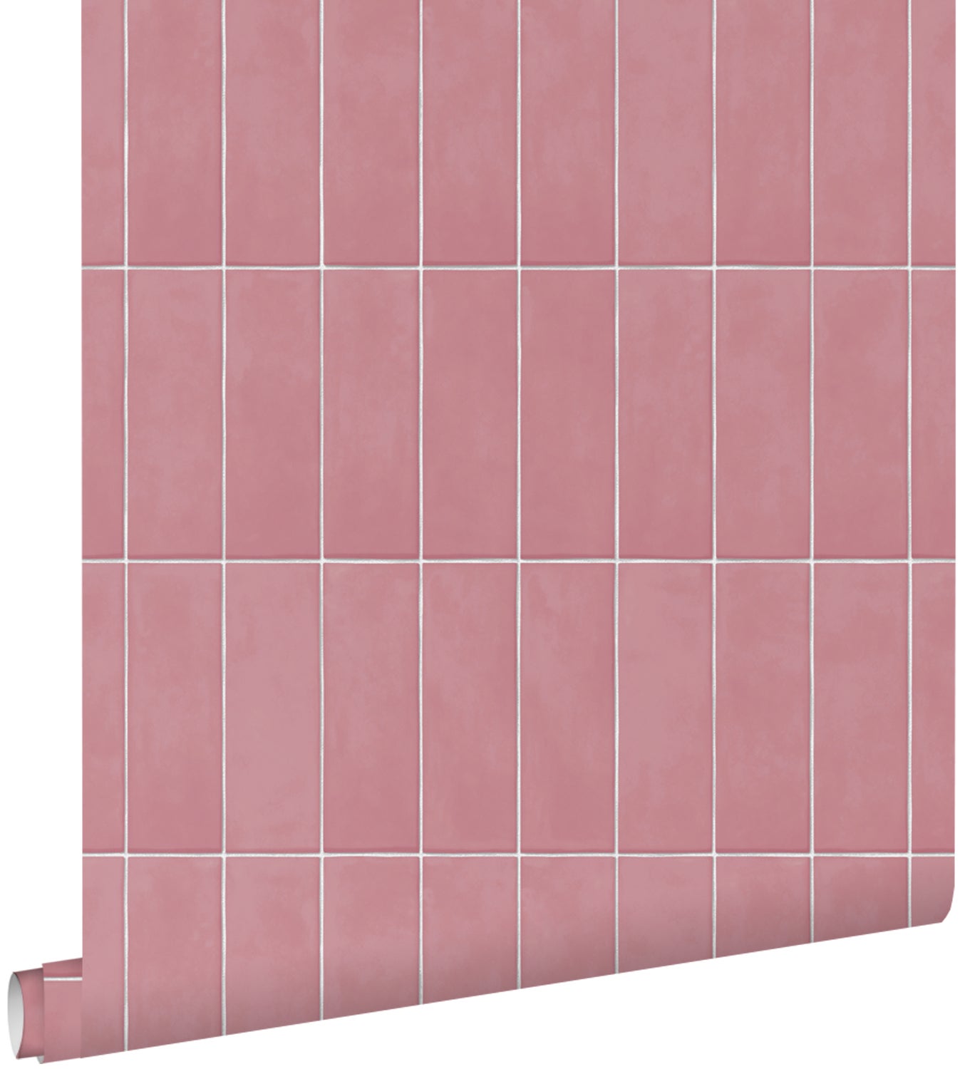 Tapeta motyw płytek różowym - 50 x 900 cm - ESTAHOME