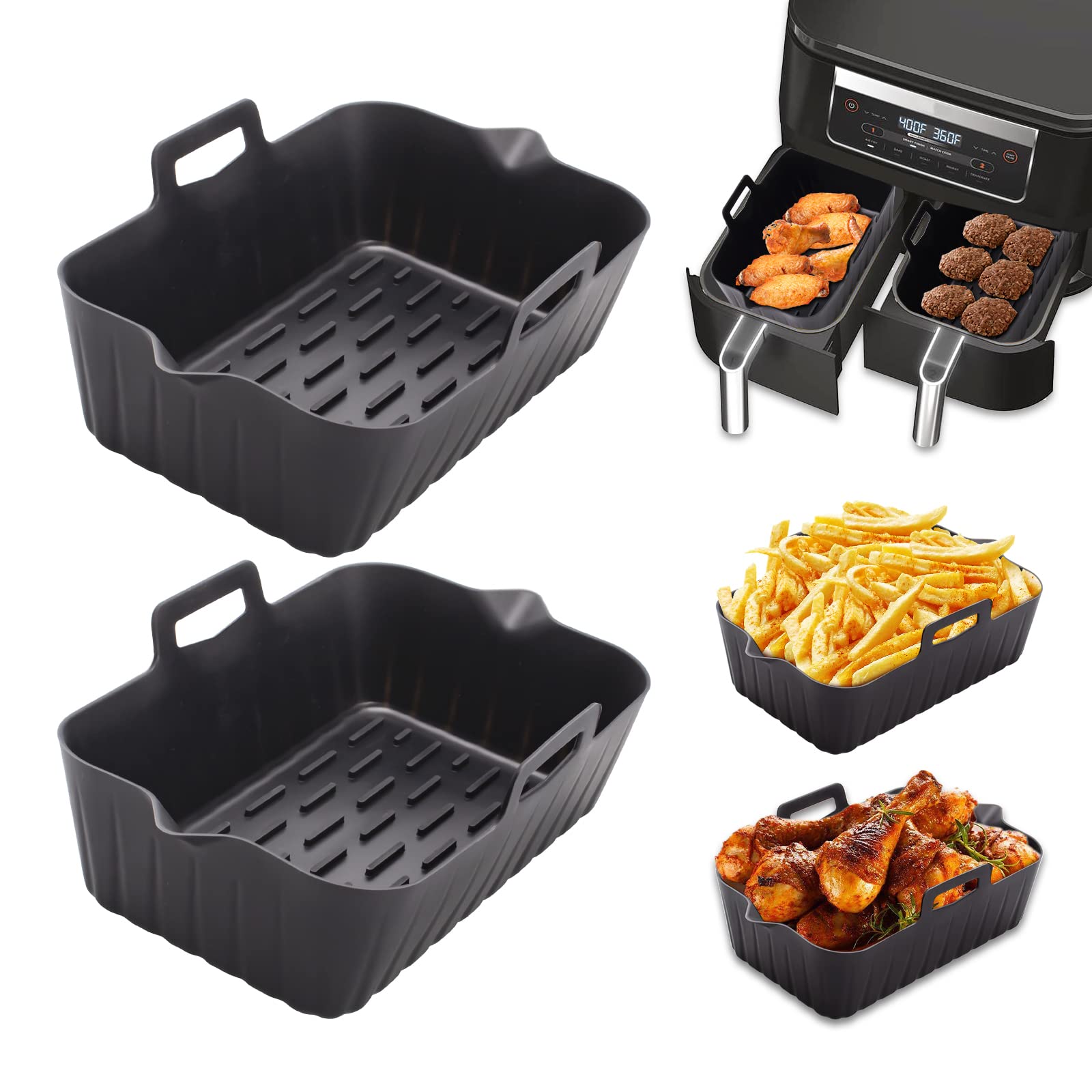 Confezione Da 2 Stampi In Silicone Per Friggitrice Ad Aria, Accessori Per Cestelli Per Friggitrice Ad Aria Per Forno A Microonde Philips Ninja Foodi Max Cosori Moulinex Tefal 88420916