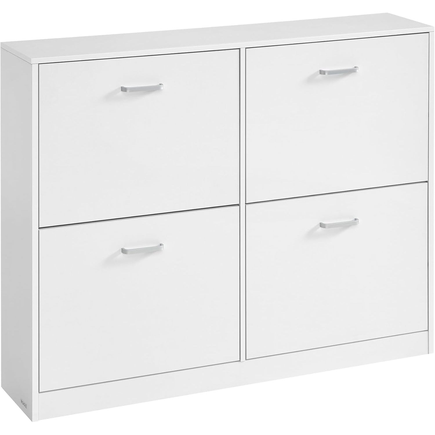 Dulap pantofi 4 clapete, compartimentare reglabila, 16-28 perechi de incaltaminte, 106x24x83 cm, alb Alb