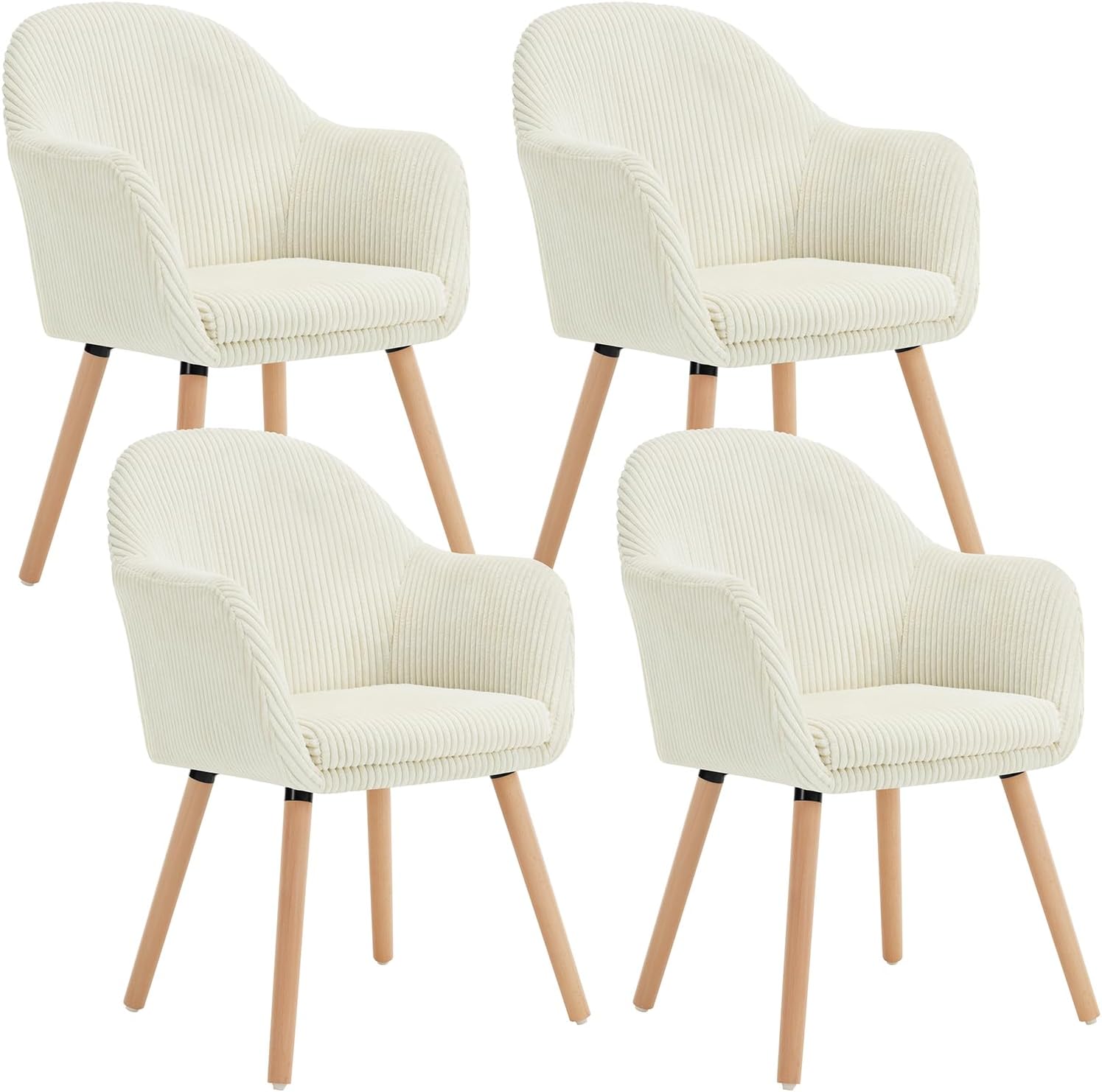 Chaises Design Pied Métal Lot De 4 Chaises THALYA Velours Beige