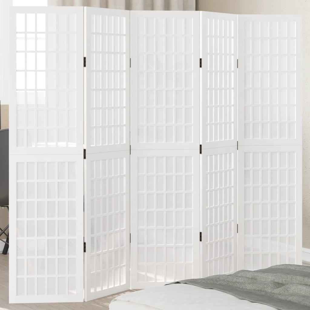 Red Lantern 5.25 ft. Paradise Grove Canvas Room Divider Divisorio, Legno, Bianco, Grigio
