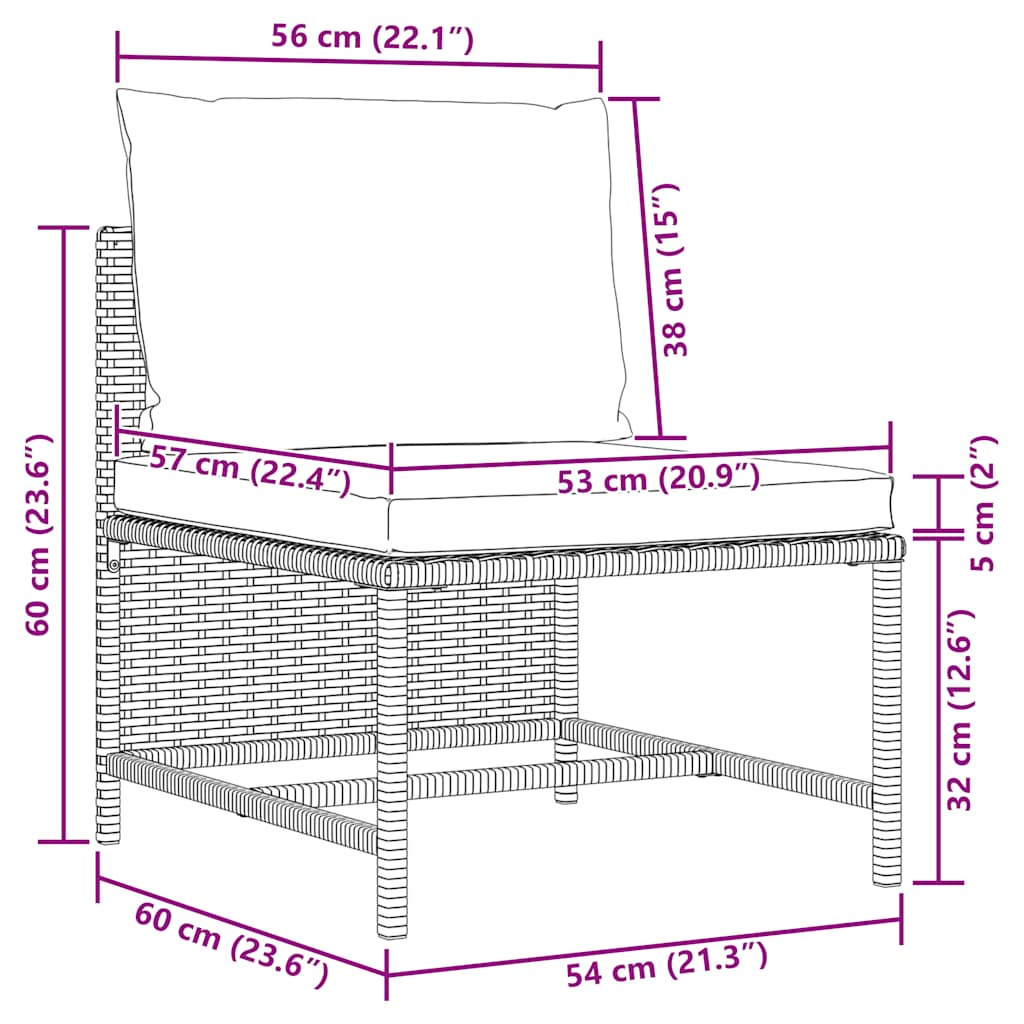 Maison Exclusive - Set Divani da Giardino 3 pz con Cuscini in Polyrattan Nero - 9