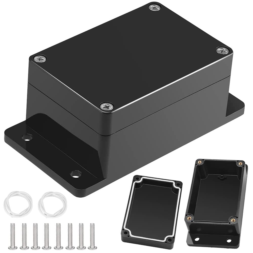 2 PCS Wodoodporne elektryczne skrzynki przyłączeniowe Czarna plastikowa skrzynka przyłączeniowa Skrzynka przyłączeniowa DIY do projektu elektrycznego
