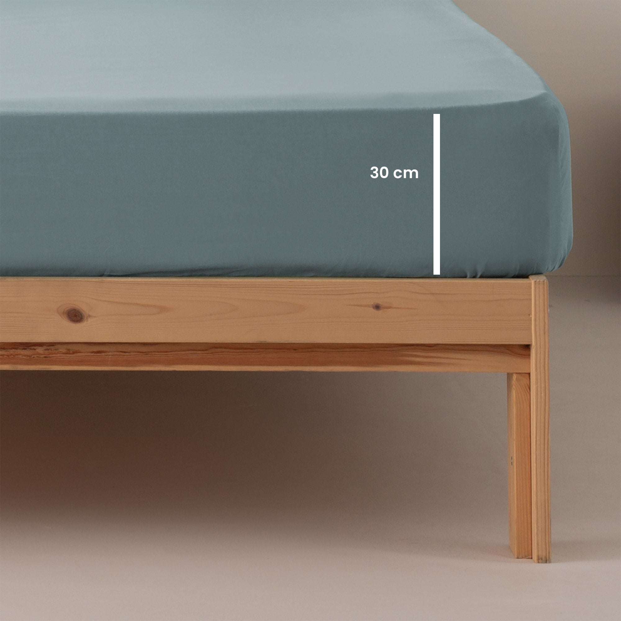 Lenzuolo sotto con angoli in 100% cotone traspirante tinta unita per letto 140x200x30cm colore Blu - 8